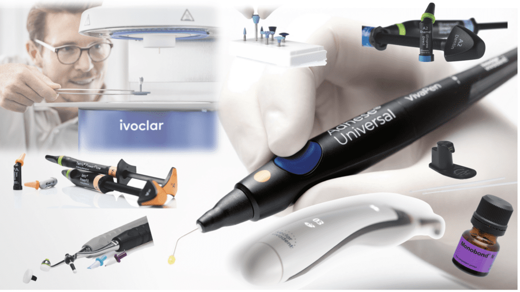 Different dentist equipment for filling teeth